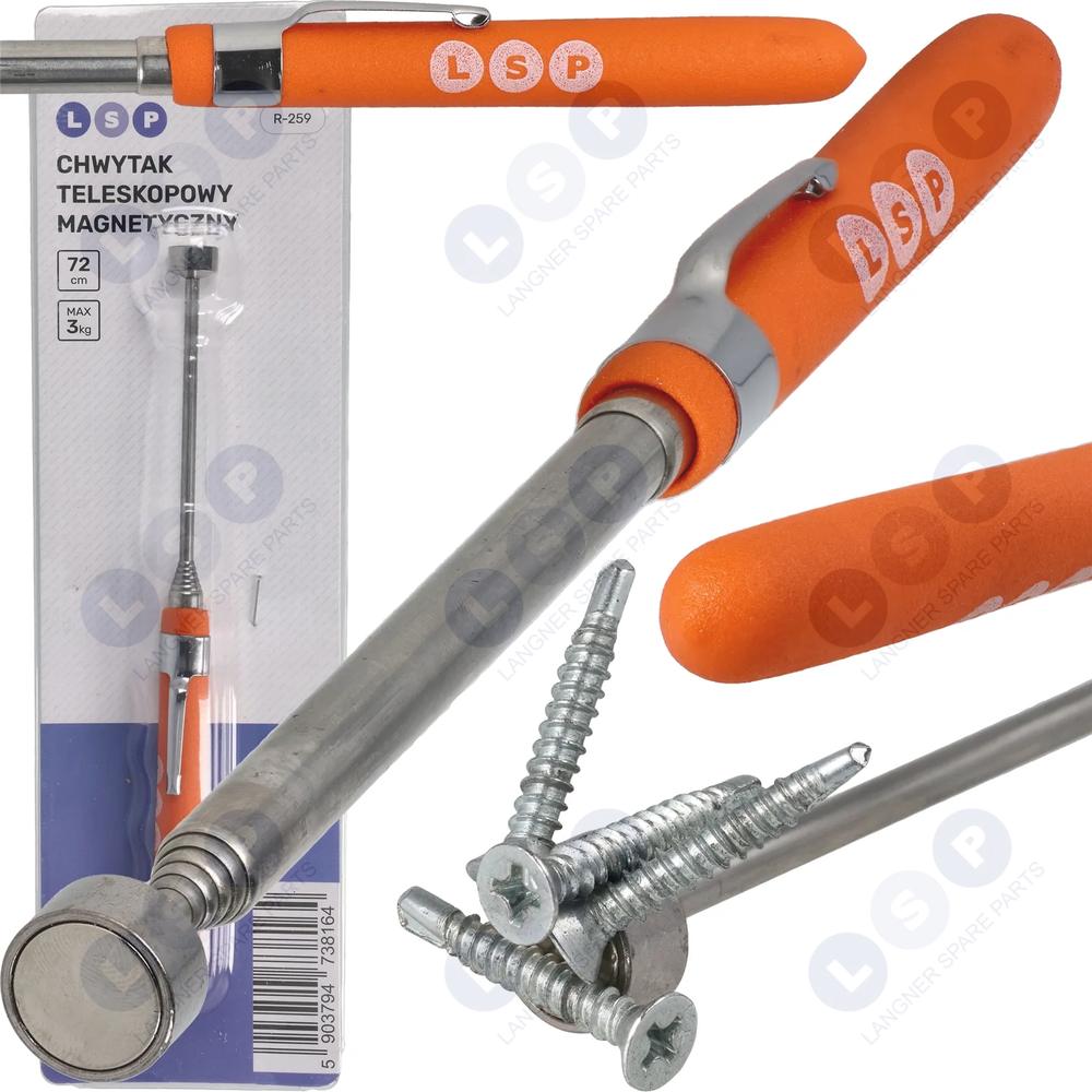 Teleskopický magnetický uchopovač s magnetom 72CM, silný 3KG
